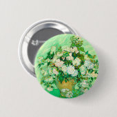 Van Gogh White Roses Ronde Button 5,7 Cm (Voorkant /achterkant)