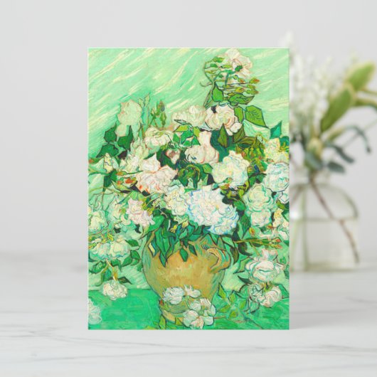 Van Gogh White Roses Save The Date (Staand voorkant)