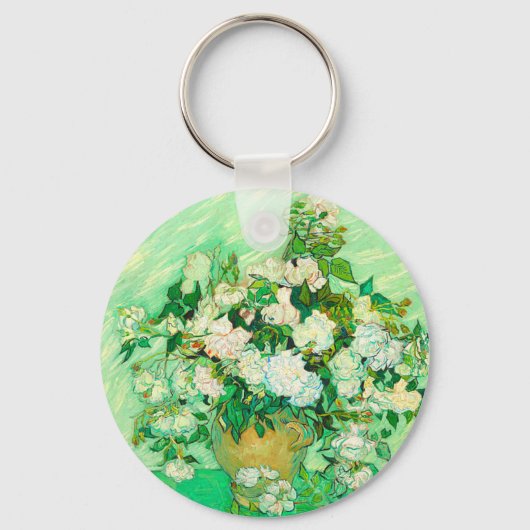 Van Gogh White Roses Sleutelhanger (Voorkant)