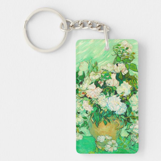 Van Gogh White Roses Sleutelhanger (Voorkant)