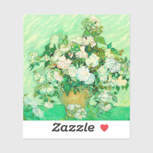 Van Gogh White Roses Sticker (Vel)