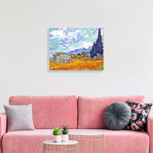 Van Gogh - Wielveld met cilinders Canvas Afdruk (Insitu (Woonkamer))