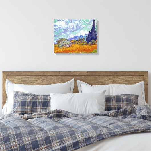 Van Gogh - Wielveld met cilinders Canvas Afdruk (Insitu (Slaapkamer))