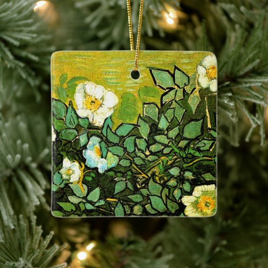 Van Gogh - Wilde Rozen Keramisch Ornament (Boom)