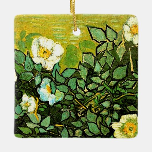 Van Gogh - Wilde Rozen Keramisch Ornament (Voorkant)