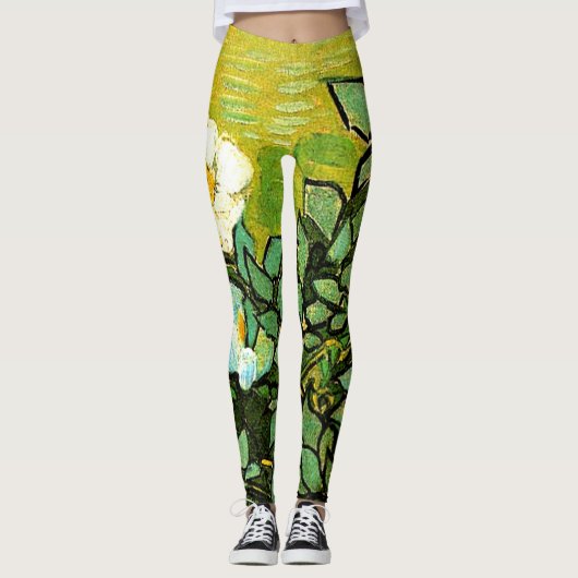 Van Gogh, wilde Rozen Leggings (Voorkant)