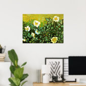 Van Gogh - Wilde Rozen, Van Gogh bloemschilderij Poster (Thuiskantoor)