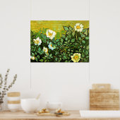Van Gogh - Wilde Rozen, Van Gogh bloemschilderij Poster (Keuken)