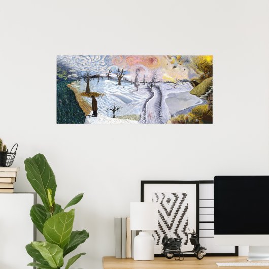 Van Gogh: Winter Landscape Poster (Thuiskantoor)