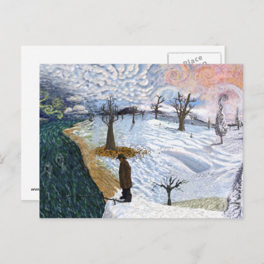 Van Gogh: Winterlandschap Briefkaart (Voorkant / Achterkant)