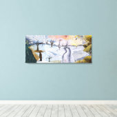 Van Gogh: Winterlandschap Canvas Afdruk (Insitu (Houten vloer))