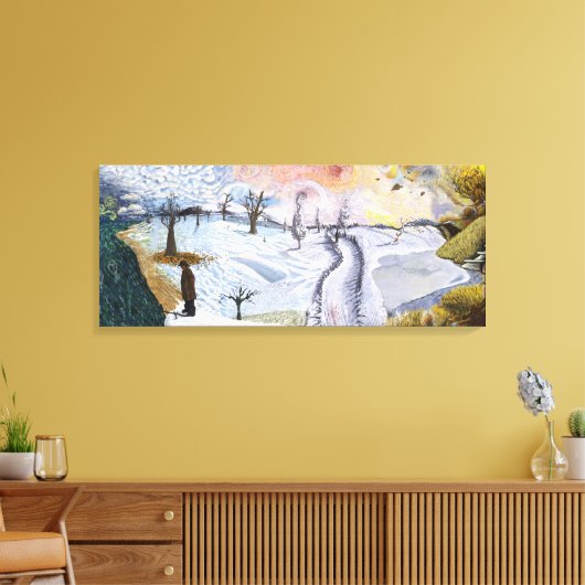 Van Gogh: Winterlandschap Canvas Afdruk (Insitu (Woonkamer))