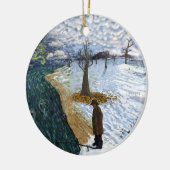 Van Gogh: Winterlandschap Keramisch Ornament (Links)