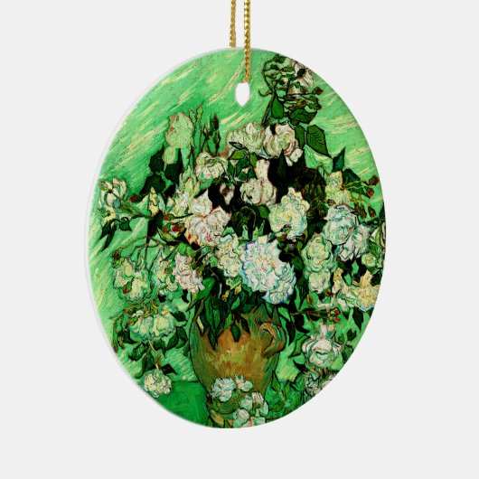 Van Gogh - Witte rozen, beroemd schilderij Keramisch Ornament (Rechts)