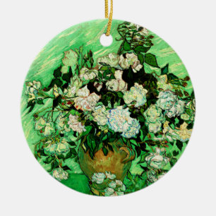 Van Gogh - Witte rozen, beroemd schilderij Keramisch Ornament