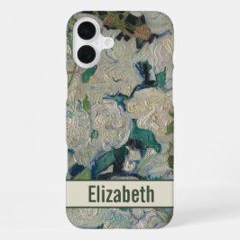  Van Gogh Witte Rozen Bloemen met Naam iPhone 16 Plus Hoesje