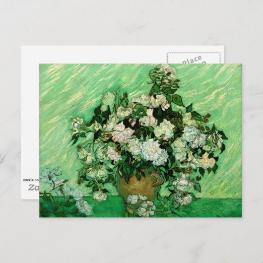 Van Gogh - Witte rozen Briefkaart (Voorkant / Achterkant)