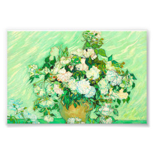 Van Gogh Witte Rozen Foto Afdruk