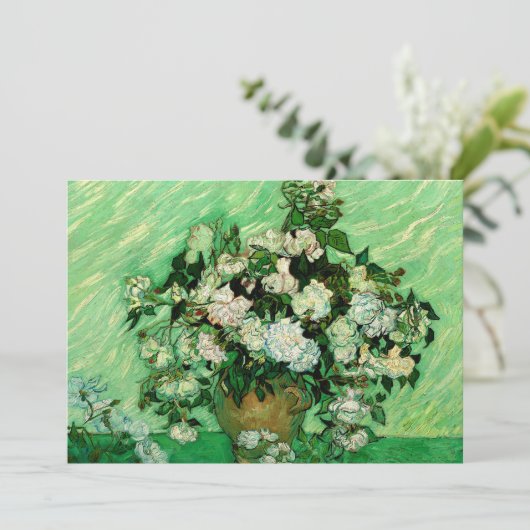 Van Gogh - Witte rozen Kaart (Staand voorkant)