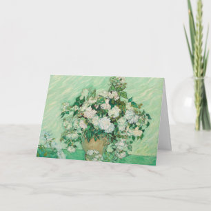 Van Gogh Witte Rozen - Vintage Mint Bloemen Kunst Kaart
