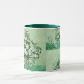 Van Gogh Witte Rozen - Vintage Mint Bloemschilderk Mok (Midden)