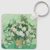Van Gogh Witte Rozen - Vintage Mint Bloemschilderk Sleutelhanger (Achterkant)