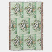 Van Gogh Witte Rozen - Vintage Munt Bloemschilderk Deken (Voorkant Verticaal)