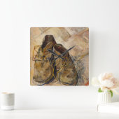 Van Gogh Worn Shoes Schilder Art Square Wall Clock Vierkante Klok (Huis)
