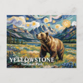 Van Gogh Yellowstone Grizzly Beer Aangepaste tekst Briefkaart (Voorkant)