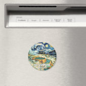 Van Gogh Yellowstone Mammoth Hot Springs Vintage Magneet (Insitu (Vaatwasser))
