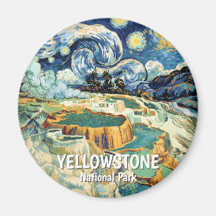 Van Gogh Yellowstone Mammoth Hot Springs Vintage Magneet