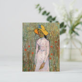 Van Gogh, Young Girl Standing; Background of Wheat Briefkaart (Staand voorkant)
