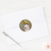 Van Gogh, Young Girl Standing; Background of Wheat Ronde Sticker (Envelop)