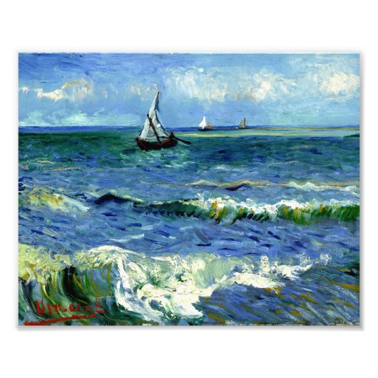 Van Gogh - Zeegezicht, beroemd schilderij Foto Afdruk (Voorkant)