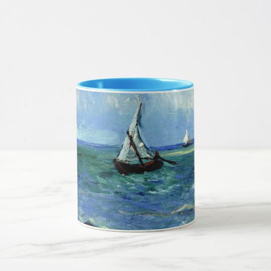 Van Gogh - Zeegezicht, beroemd schilderij, Mok (Midden)