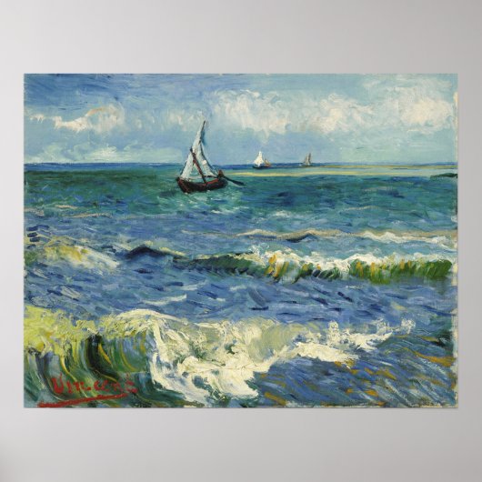 Van Gogh - Zeegezicht bij Les Saintes-Maries-De-La Poster (Voorkant)