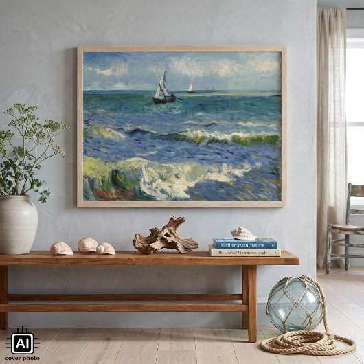 Van Gogh Zeegezicht bij Saintes Maries de la Mer Poster