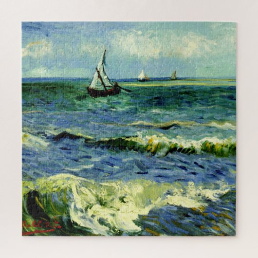 Van Gogh - Zeegezicht bij Saintes-Maries Legpuzzel (Verticaal)