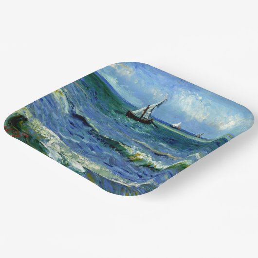 Van Gogh - Zeegezicht Papieren Bordje (Gebogen)
