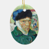 Van Gogh zelf-portret gebandatuurde verf van oorku Keramisch Ornament (Achterkant)