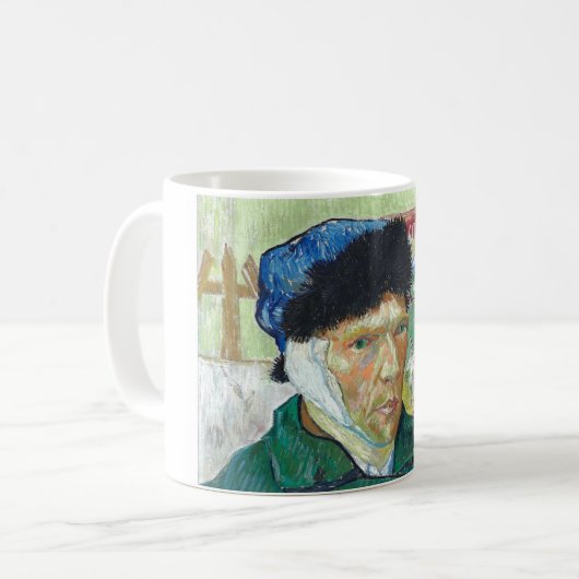 Van Gogh zelf-portret gebandatuurde verf van oorku Koffiemok (Voorkant links)