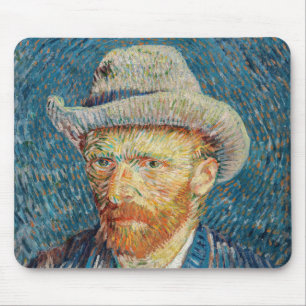 Van Gogh - Zelfportret met een Grijze Vilt Hoed Muismat