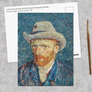 Van Gogh - Zelfportret met een grijze vilten hoed Briefkaart
