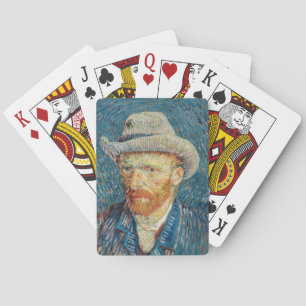 Van Gogh - Zelfportret met een grijze vilthoed Pokerkaarten