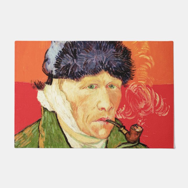 Van Gogh - Zelfportret met gebandateerde oorspijn Deurmat (Voorkant)