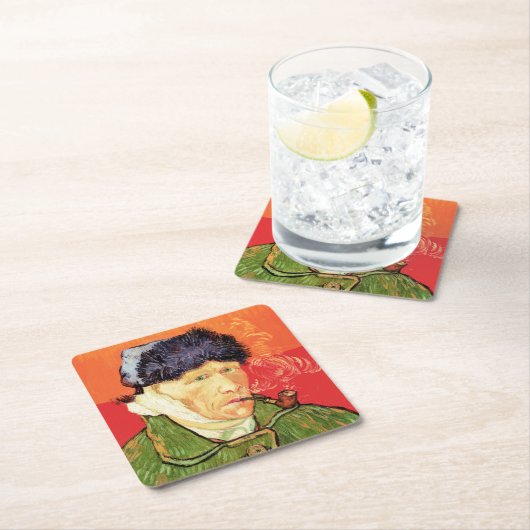 Van Gogh - Zelfportret met gebandateerde oorspijn Kartonnen Onderzetters (Insitu)