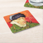 Van Gogh - Zelfportret met gebandateerde oorspijn Kartonnen Onderzetters (Schuin)