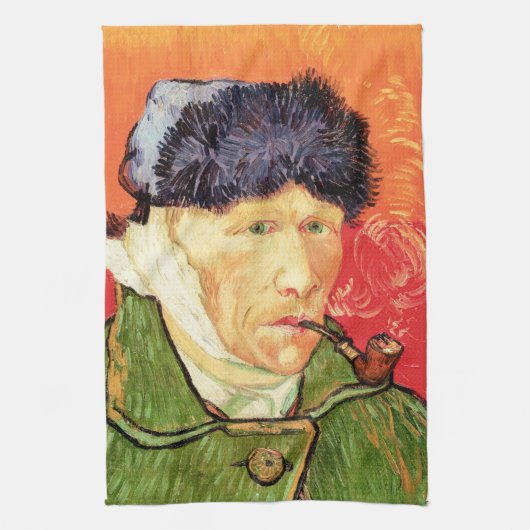 Van Gogh - Zelfportret met gebandateerde oorspijn Theedoek (Verticaal)