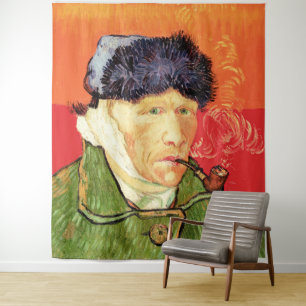 Van Gogh - Zelfportret met gebandateerde oorspijn Wandkleed