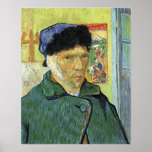 Van Gogh - zelfportret met gebandatuurde ar 1889 Poster (Voorkant)